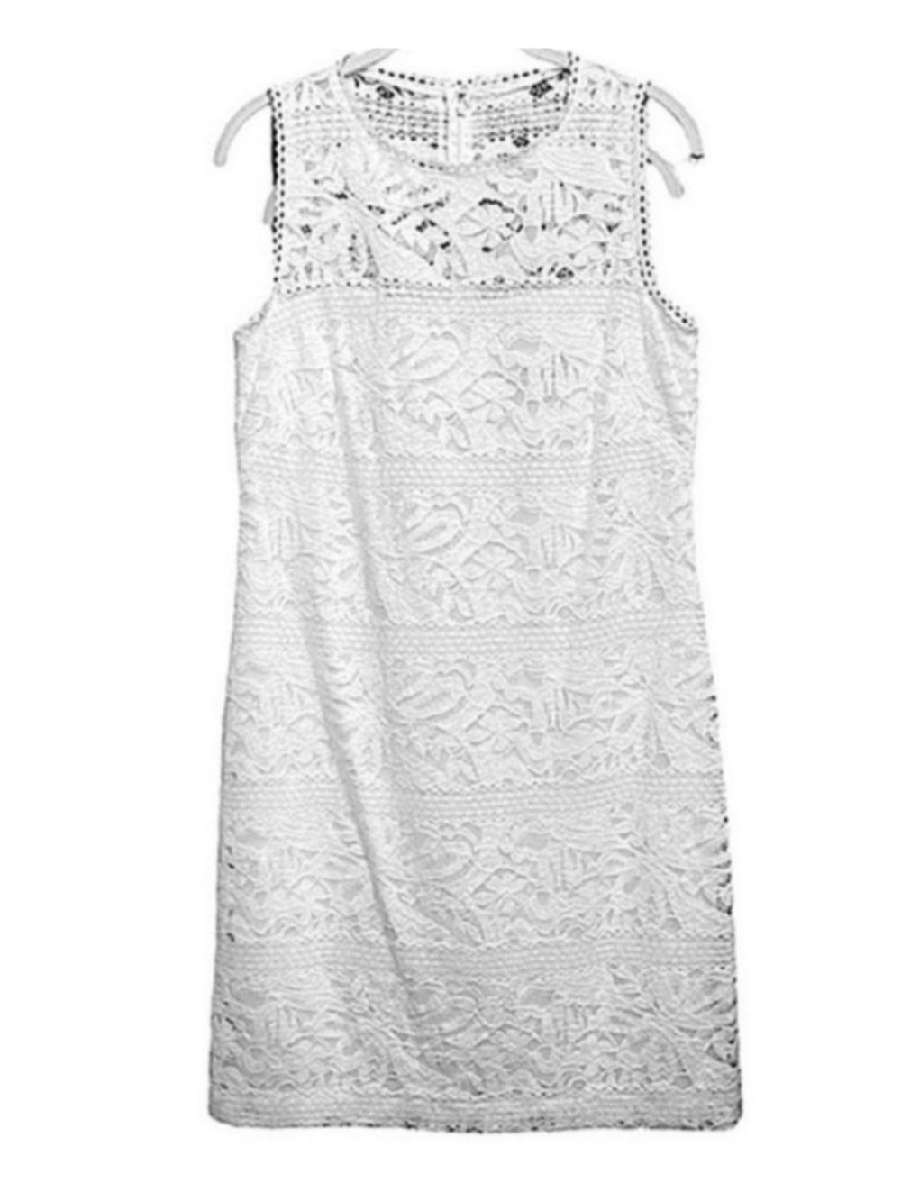 NEW Lauren Ralph Lauren Lace Overlay Dress Sleevless Ivory White Size 8
